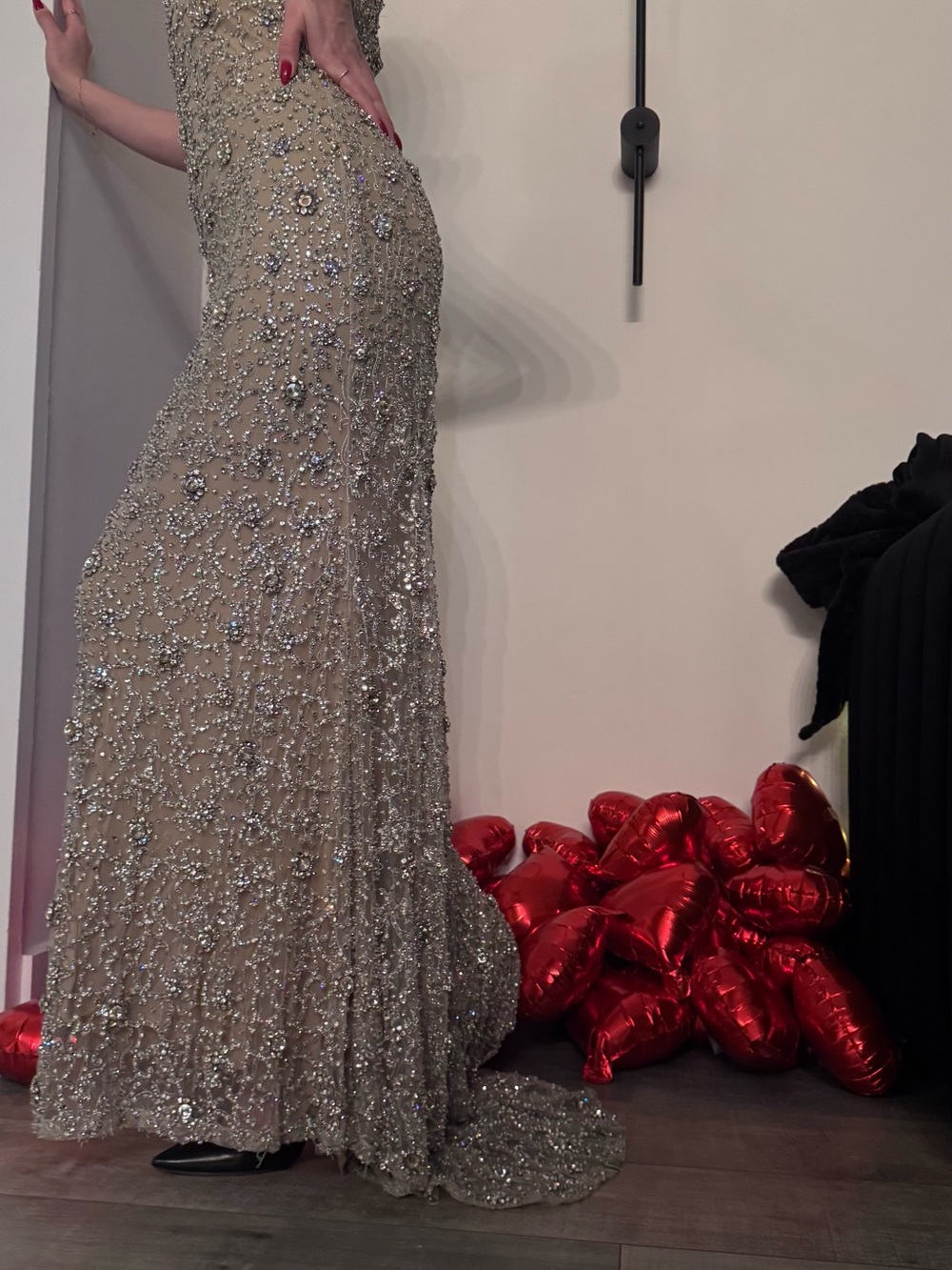 Embellished Champagne Wedding Dress Bodice - Picture 5 of 6